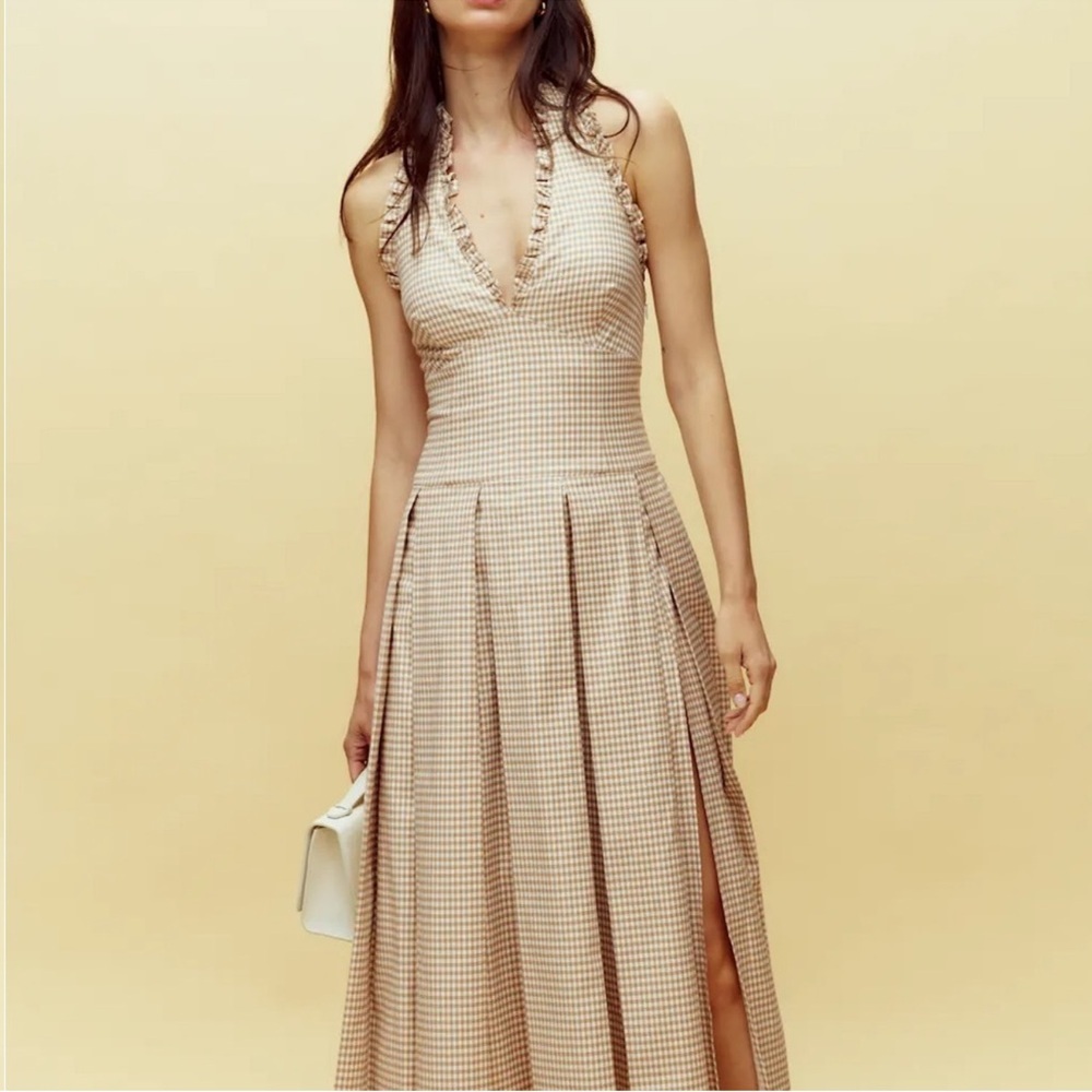Reformation Beaux Dress in Anzo Check - Picture 5 of 13